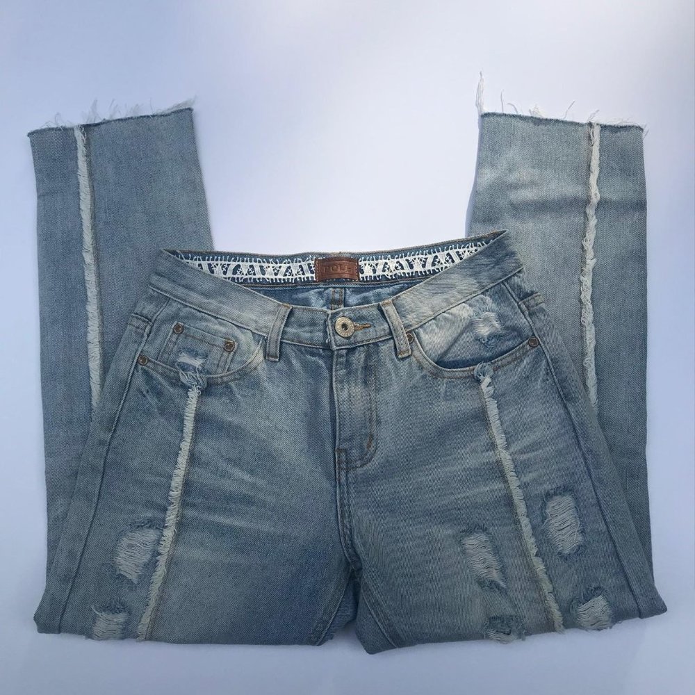 POL Women’s Distressed Blue Jeans